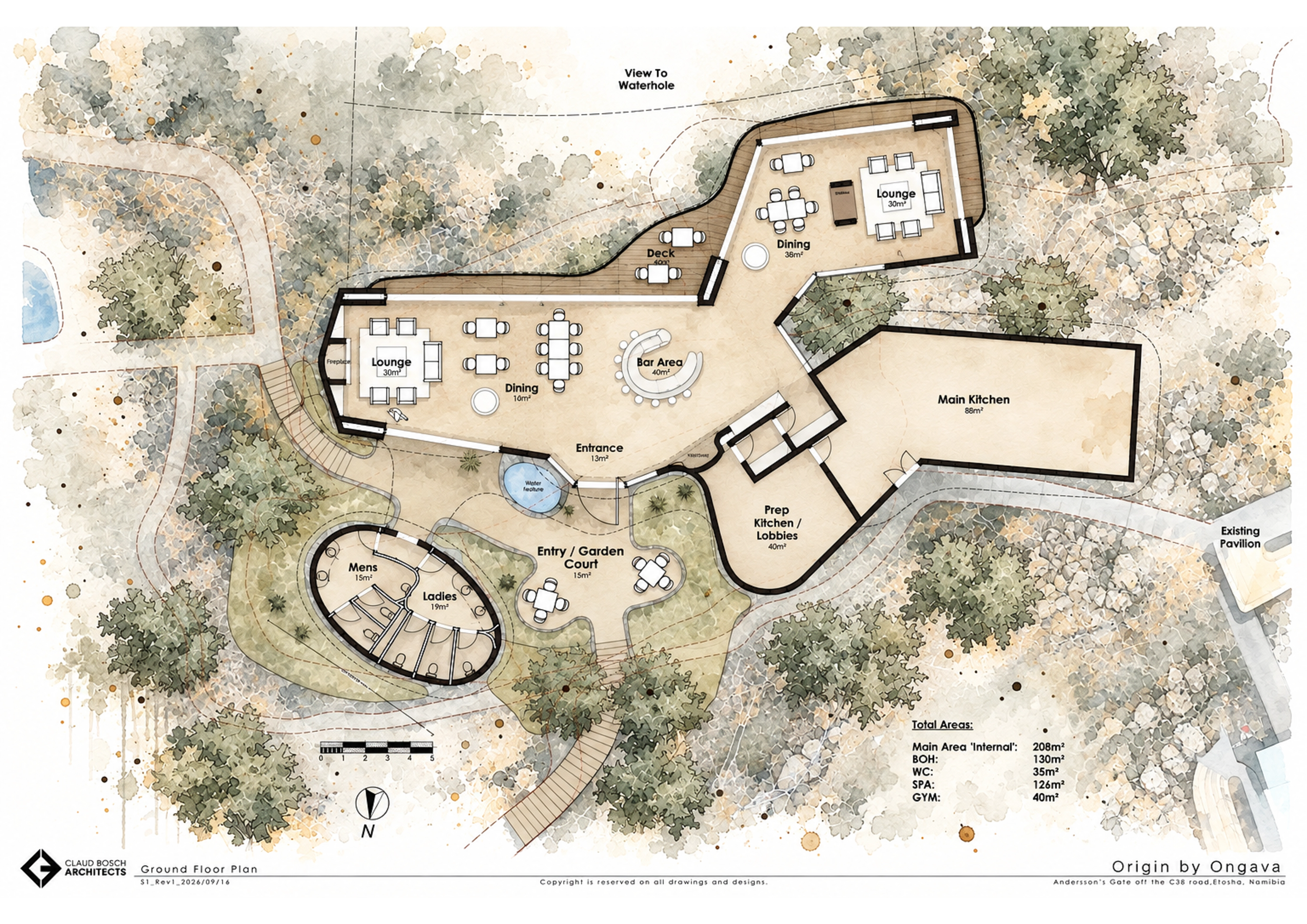 Ground floor plan of Origin by Ongava